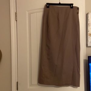 Vintage 100% wool mid length skirt with button details